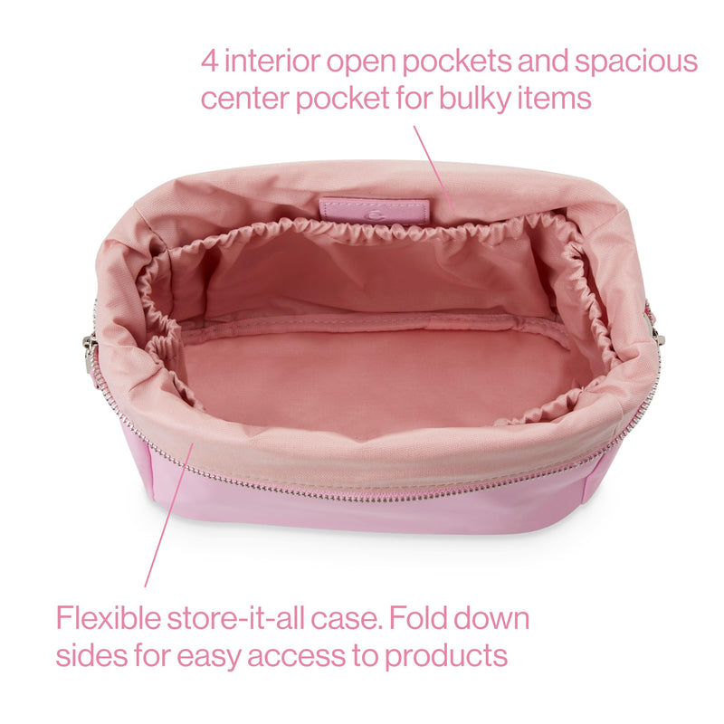 ETOILE - Jet Setter Travel Case Lavender Pink Soft Flexible and Foldable Makeup Cosmetic Travel Bag