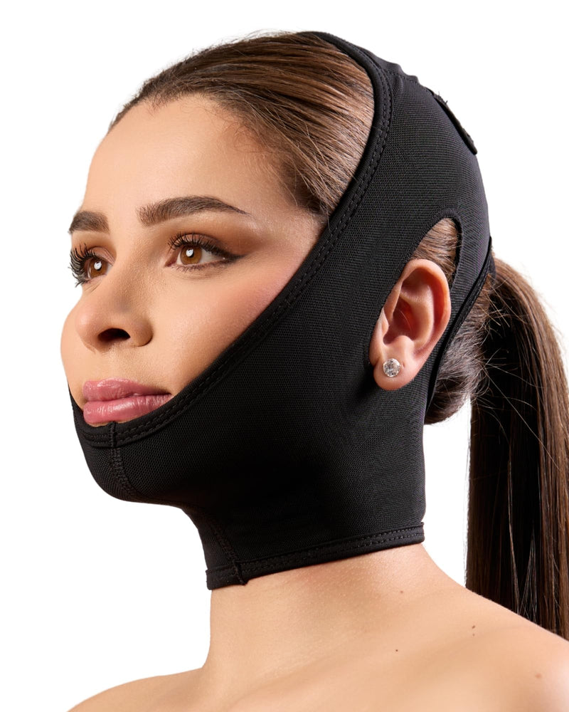 Shape Concept 301 Chin Strap Support Band Neck Bandage Face Chin High Compression XX-Large Black