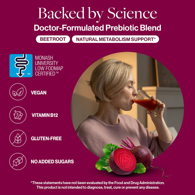 resG prebeet Prebiotic Supplement - 30 Stick Packs | Fiber Digestion Support, Drinkable GLP-1, Powder Packets for Women & Men, Gluten Free, Sugar Free 30 Count (Pack of 1)