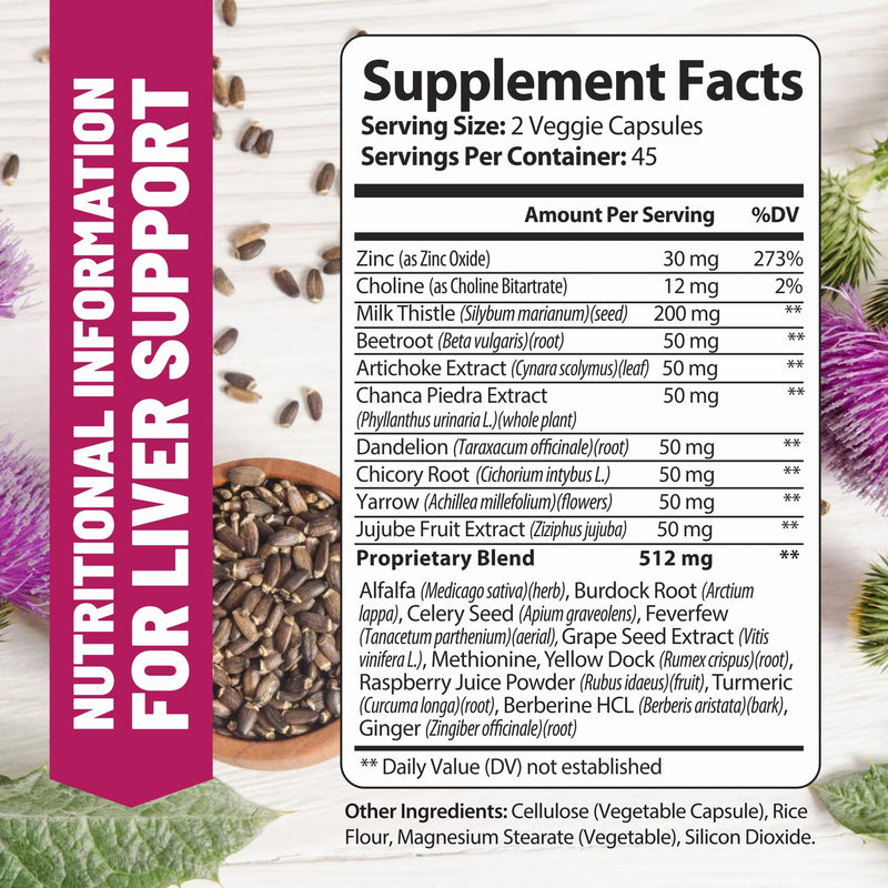 [Australia] - Liver Cleanse Detox & Repair Formula. Liver Support Supplement with Dandelion Root Silymarin Milk Thistle Turmeric & Artichoke Extract for Liver Health Support. Milk Thistle Liver Detox 90 Pills 