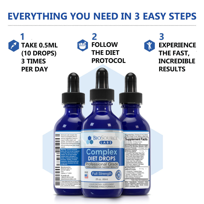 [Australia] - Complex Diet Drops – Best Natural Weight Management Drops for Men and Women (1 Bottle, 2 fl oz) - 30 Day Supply 2 Fl Oz (Pack of 1) 