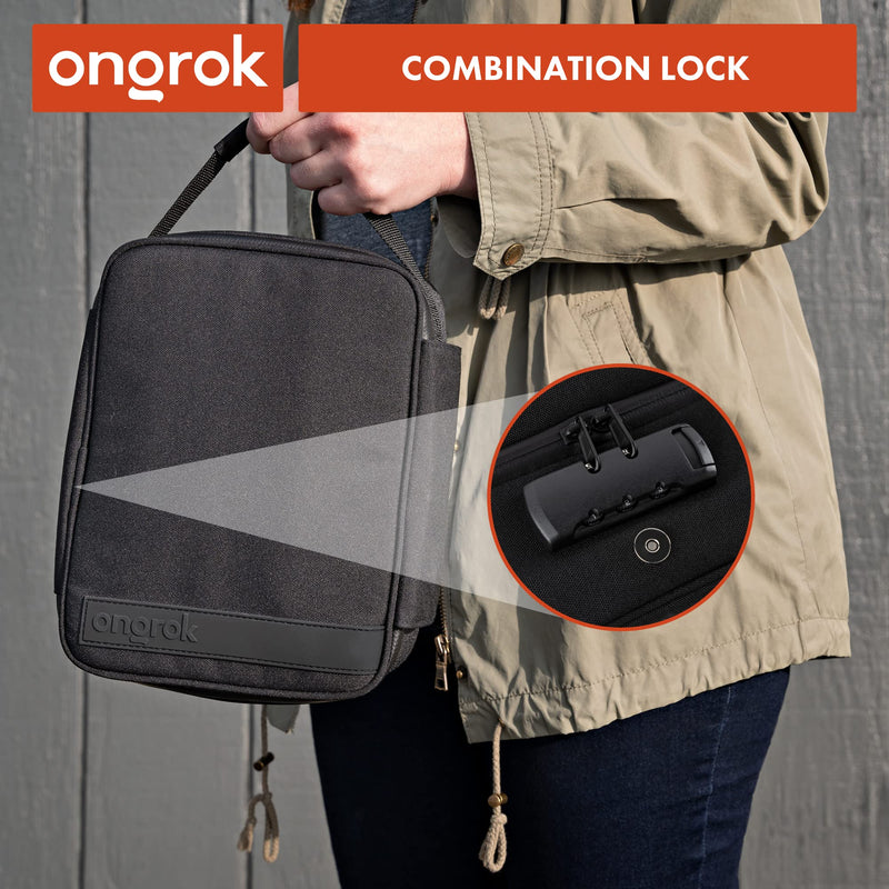 Extra Large Lock Bag (9 x 8 x 3.5), Locking Case with Carbon Technology, Box Comes with Bonus Glass Jar