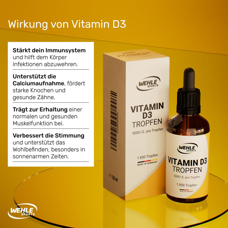 [Australia] - Vitamin D3 Laboratory-tested 5000 IU per drop, high dose. Comparison winner 2019-2021 - Highly bioavailable vitamin D liquid 50ml (1850 drops) with MCT oil from coconut 