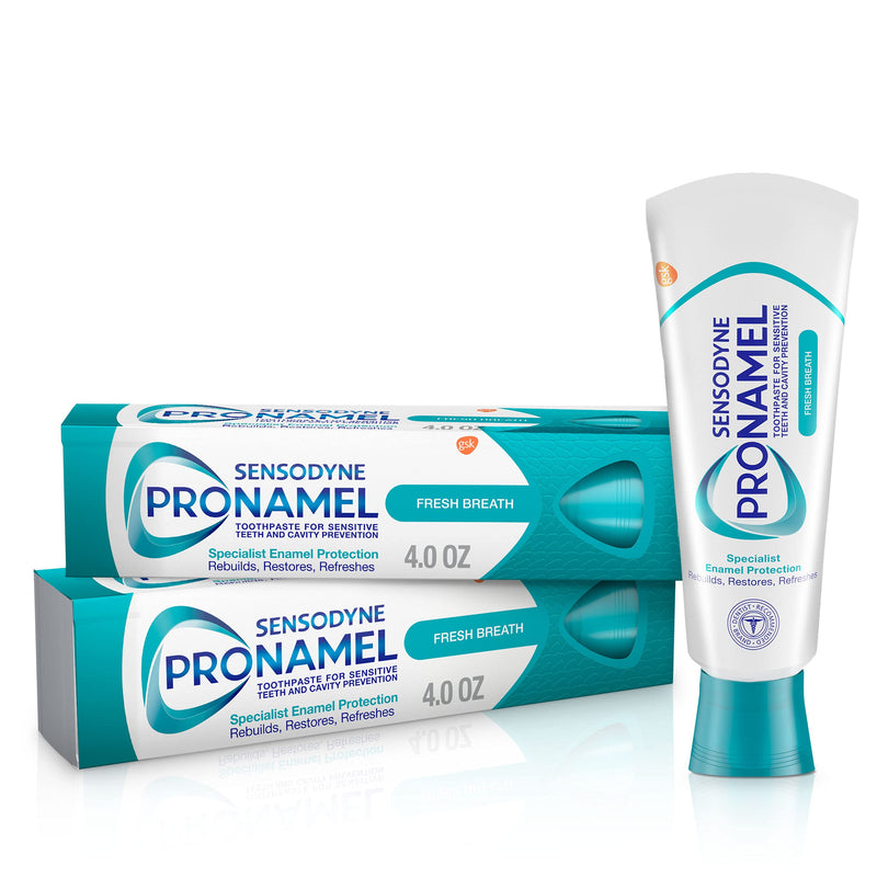 Sensodyne Pronamel Fresh Breath Enamel Toothpaste for Sensitive Teeth, to Reharden and Strengthen Enamel, Fresh Wave - 4 Ounces (Pack of 2)