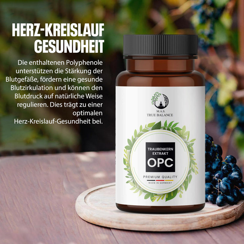[Australia] - M.A.S. TRUE BALANCE® OPC grape seed extract | 365 capsules, high dose with 700 mg of pure OPC per daily dose PREMIUM quality | Vegan | MADE IN GERMANY 