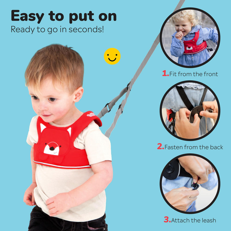 [Australia] - Trunki Toddler Leash - Fuss Free Toddler Walking Reins & Kids Safety Harness | Baby Leash for Kids ‚Äì Felix Fox (Red) Red Felix Fox 