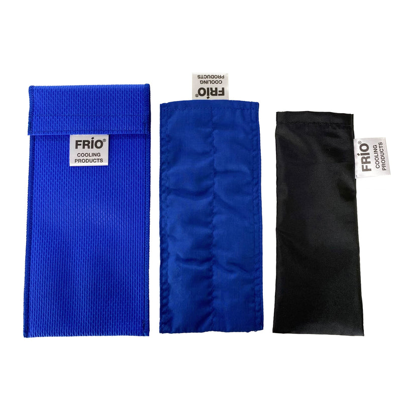[Australia] - FRIO DOUBLE bag diabetics with waterproof nylon inner pocket 8 x 18 cm | For 2 insulin pens | Cools with water | No ice packs required | Reusable blue and black 