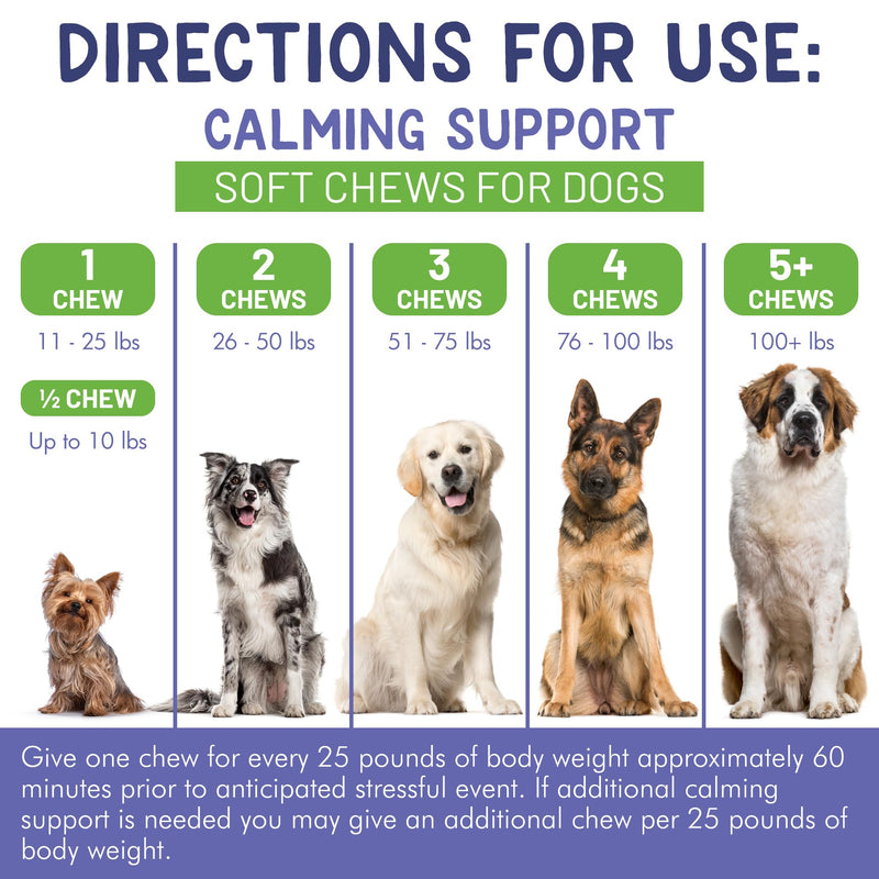 Dog Calming Chews - Anxiety Relief Treats - Calming Chews for Dogs with Natural Souroubea - Calming Treats for Dogs Help Manage Stress and Promote Relaxation, Anxiety Relief for Dogs, Made in the USA - PawsPlanet Australia