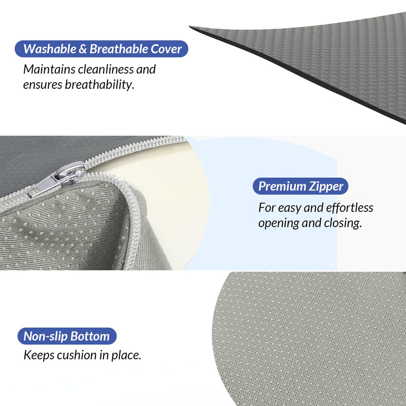 [Australia] - ZIKEE Dual U-Shaped Donut Pillow for Tailbone Pain, Hemorrhoid Pillow for Sitting with Pressure Relief Hole & Slope Design, Donut Seat Cushion for Coccyx, Postpartum & Post Surgery Sitting Relief 