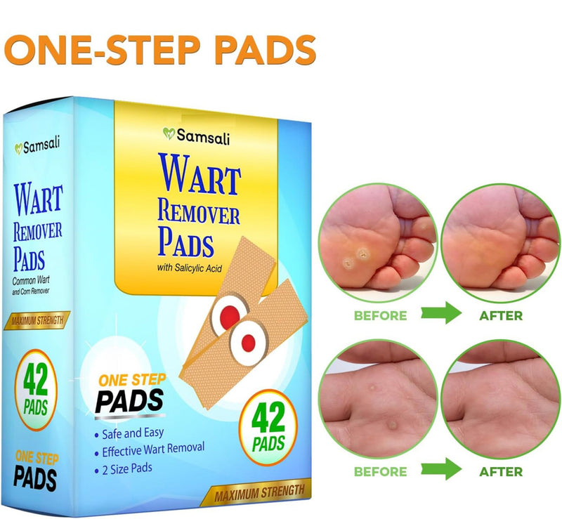 [Australia] - Wart Corn Remover Pads for Feet: 42 Pack 40% Salicylic Acid Extra Strength Bandages for Plantar Warts Corns Small Callus on Feet Hands Toes - Safe Effective Treatment for Adults Teens Blue (42 Pads) 42 Pads 