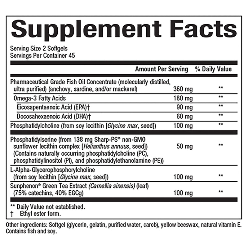 [Australia] - Natural Factors 3 Brains, Higher Thoughts, Support for Cognitive Health and Brain Function, Daily Dietary Supplement, 90 Softgels (45 servings) 
