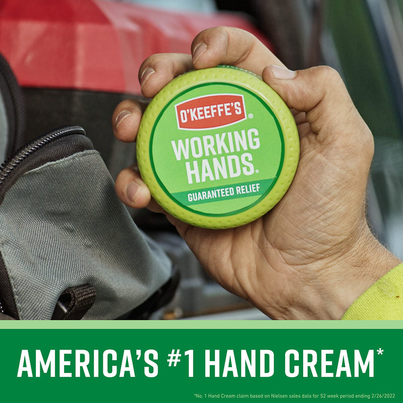 O'Keeffe's Working Hands Hand Cream, 6.8 oz Jar and Healthy Feet Foot Cream, 6.4 oz Jar - Repairing Skincare for Extremely Dry, Cracked Hands and Feet 13.2 Ounce (Pack of 1)