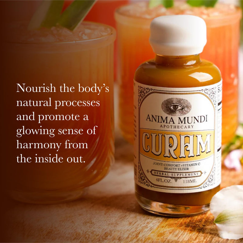 Anima Mundi Apothecary Curam Organic Beauty Elixir - Liquid Turmeric Tincture - Adaptogenic Liquid Herbal Tincture with Organic Turmeric Root Extract - Add to Tea, Coffee, Smoothies and More (2oz) 2 Fl Oz (Pack of 1)