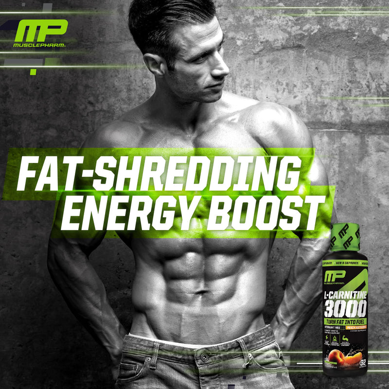 [Australia] - Muscle Pharm L-Carnitine 3000, The Ultimate Liquid L Carnitine Supplement for High-Performance, Supports Metabolism, Hydration & Energy, Zero Sugar/Calories, Peach Nectarine Flavor, 32 Servings 