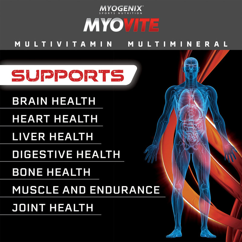 Myogenix Myovite Multivitamin – Daily Supplement – Designed for Athletes – Supports Joint, Heart, and Digestive Health – High Performance Vitamins for Men and Women – 44 Convenient Packets Myovite (NEW)
