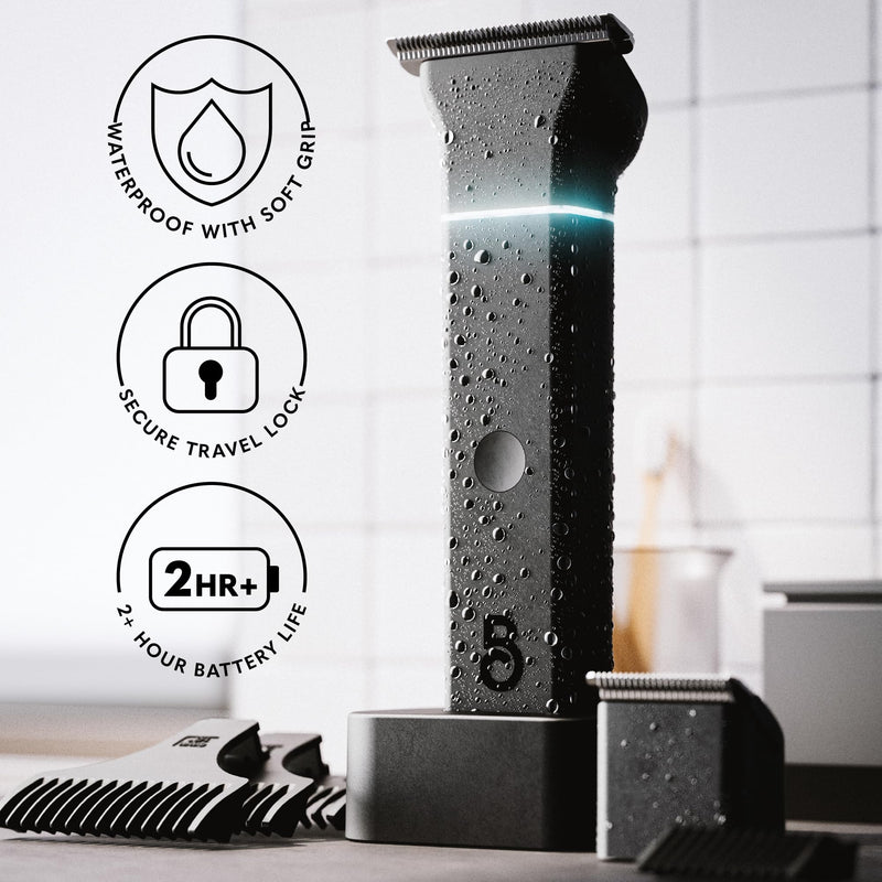 [Australia] - The Beard Club Manscape Body Hair Trimmer for Men, Pubic Hair Trimmer for Men & Ball Trimmer - Mens Body Shaver, Ceramic Blade Ball Shaver - Rechargeable, Electric, Waterproof Wet or Dry Clippers Body Trimmer 