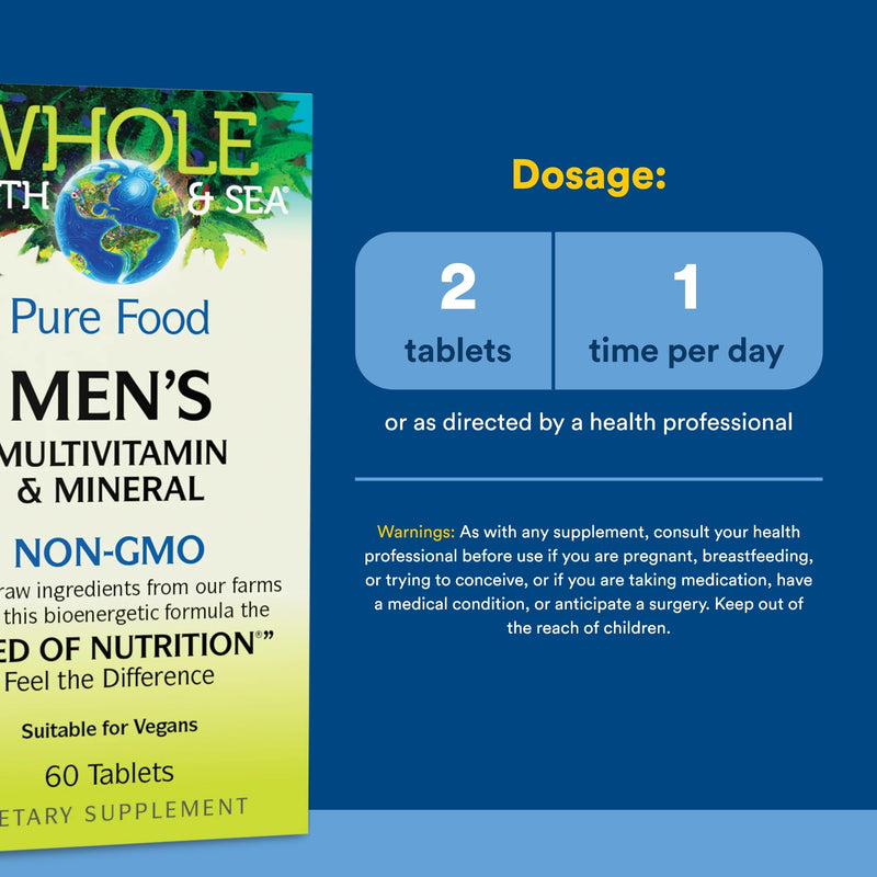 Natural Factors, Men's Multivitamin & Mineral, 1 Serving Contains Nutrition Equivalent to ½ lb of Veggies, 60 Tablets 60 Count (Pack of 1)