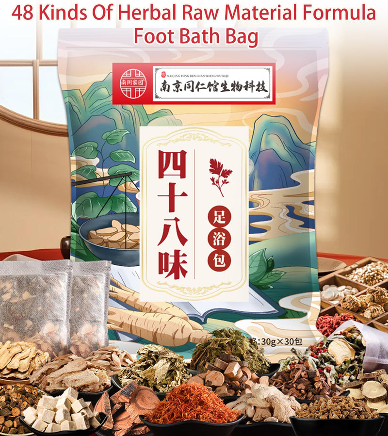 [Australia] - 48 Flavor Herbal Detox Foot Soak - Foot Bath Herb Pedicure Spa Bath Soak Foot Detox Soak to Remove Toxins - Relieve Fatigue 、Improve Sleep、Dispel Cold & Dampness (900 g (30g x 30pcs), Green) 900 g (30g x 30pcs) 