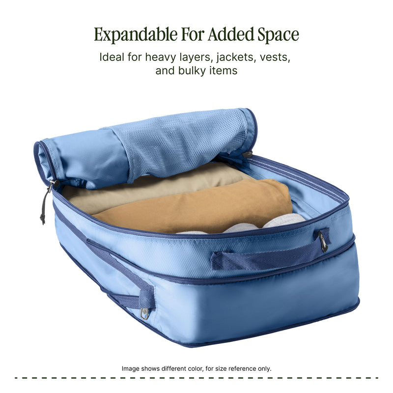 Eagle Creek Pack-It Reveal Expansion Cube, Medium, Mandarin | Adjustable Storage Expansion Cube for Travel, Durable Compression Zipper, Breathable, Recycled Fabrics