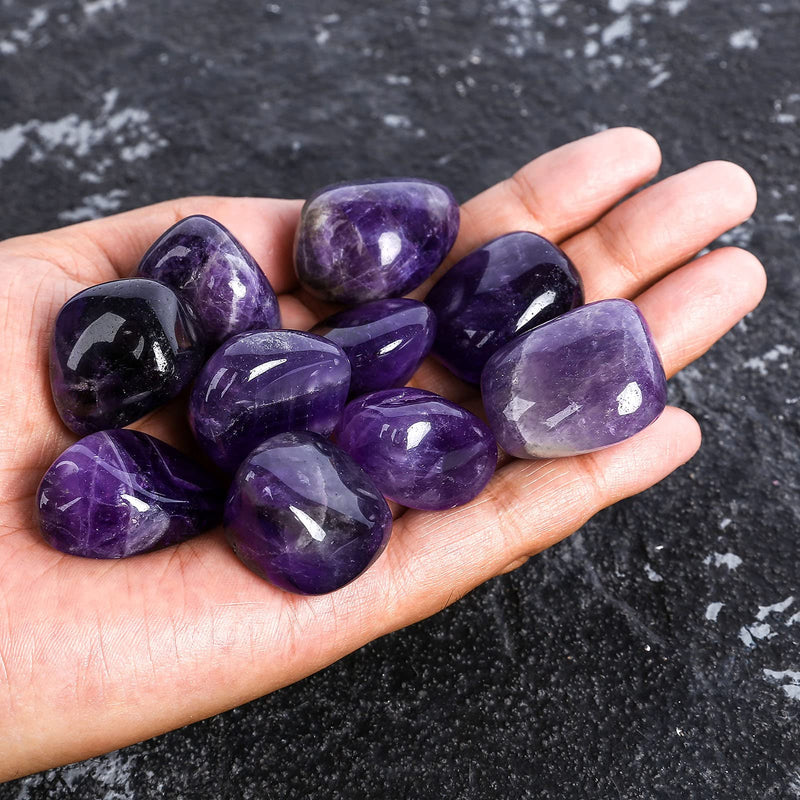 [Australia] - 1/2 lb Tumbled Amethyst Stones for Wicca, Reiki, and Energy Crystal Healing, Natural Amethyst Crystal from Brazil 