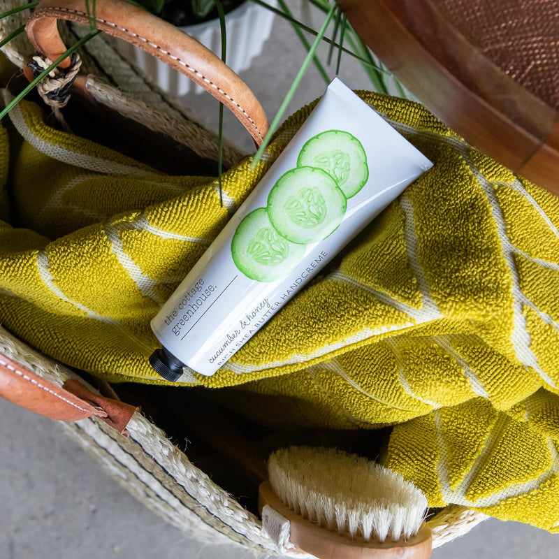 [Australia] - The Cottage Greenhouse Cucumber & Honey Handcreme, 4 oz, Hydrating & Moisturizing Hand Cream for Dry, Cracked Hands, Luxury Purse Essential Lotion for Women 