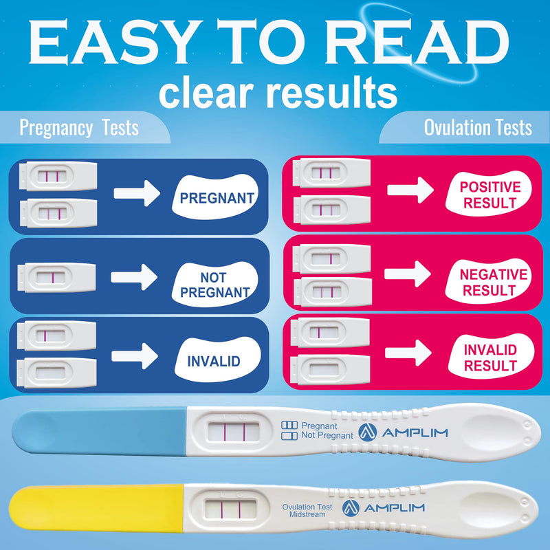 Midstream Pregnancy Test and Ovulation Tests Kit | Bulk Early Detection HCG & LH Sticks, 99.99% Accurate at Home Predictor