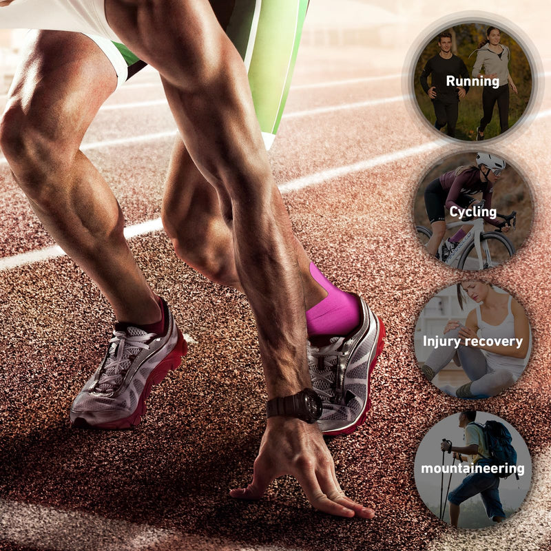 Kinesiology Tape for Ankle, KTQUICK 12 Count Ankle Tape Precut, Original Cotton Waterproof & Breathable, Enhance Elastic Kinesiology Athletic Tape for Ankle Support and Muscle to More Sports (Pink) Pink