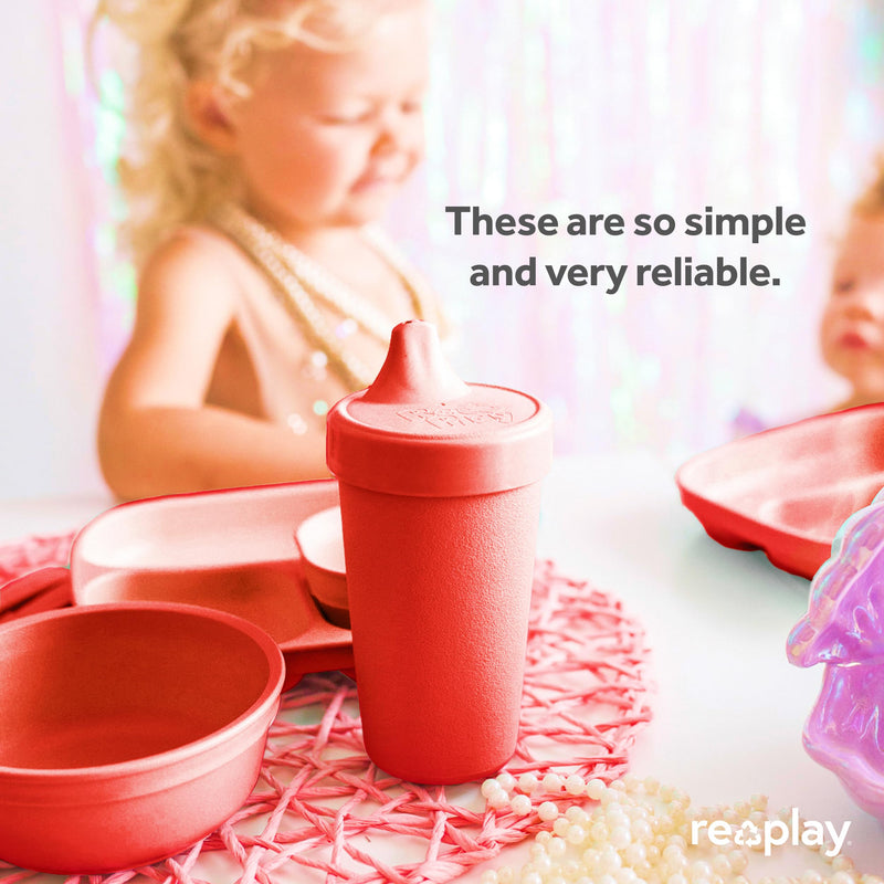 [Australia] - Re-Play Made in USA 10 Oz. Sippy Cups for Toddlers, Set of 3 - Reusable Spill Proof Cups for Kids, Dishwasher/Microwave Safe - Hard Spout Sippy Cups for Toddlers 3.13" x 6.25", Preschool 