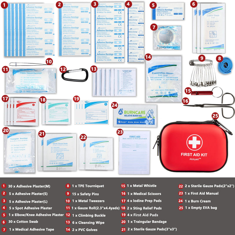 [Australia] - Mini First Aid Kit - 120 Piece Small Waterproof Hard Shell Medical Kit for Car, Home, Office, Travel, Camping, Sports, Outdoor, School - Emergency First Aid Supplies and Survival Kit 