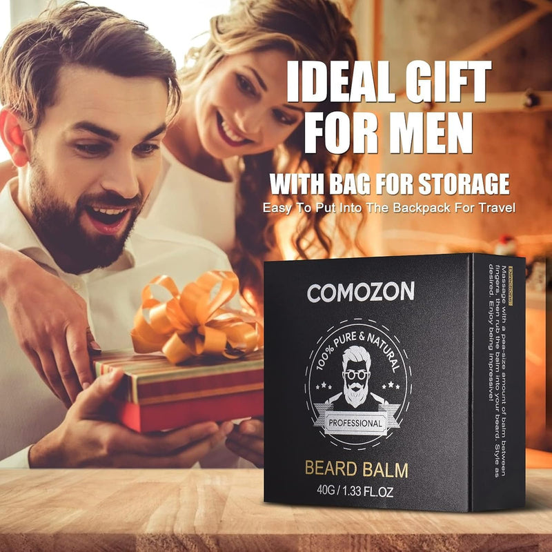 [Australia] - Beard Roller, Beard Care Set with Beard Roller Beard Growth Agent Men Comozon Beard Roller Beard Growth Kit with Beard Shampoo Beard Oil Beard Balm Razor Beard Brush Beard Comb Beard Scissors 12-in-1 