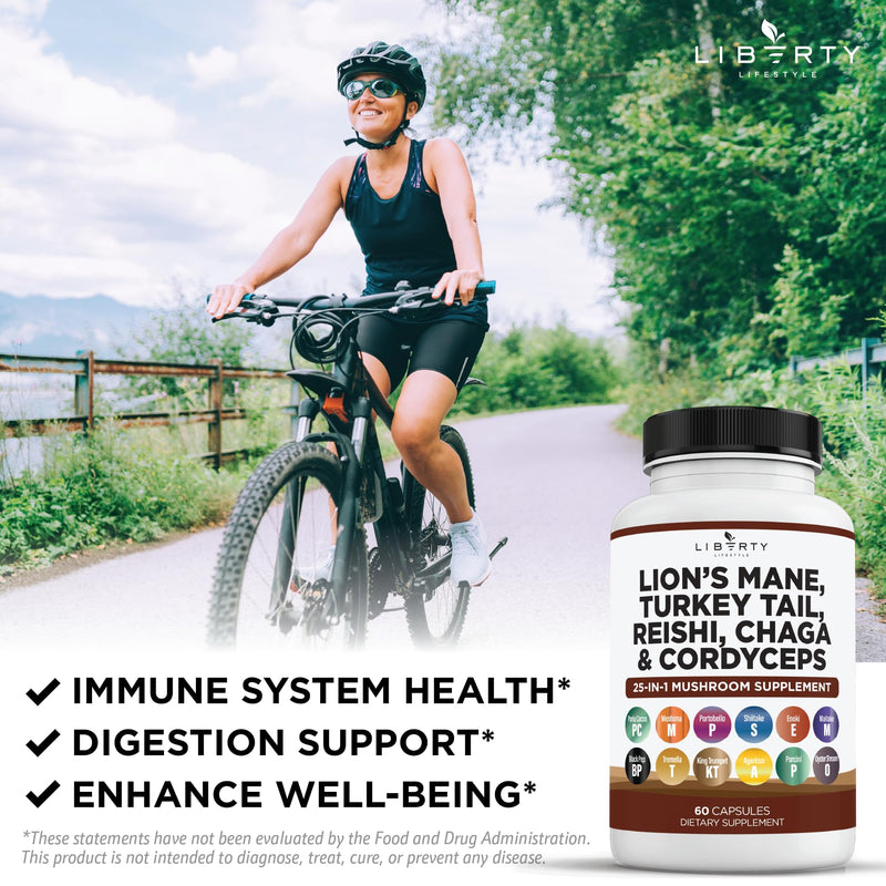 [Australia] - Lions Mane 3000mg 20in1 Mushroom Supplement with Turkey Tail 2000mg Reishi 1000mg Cordyceps Chaga 1000mg with Marshmallow Root -2 Pack 120 Capsules (Pack of 2) 