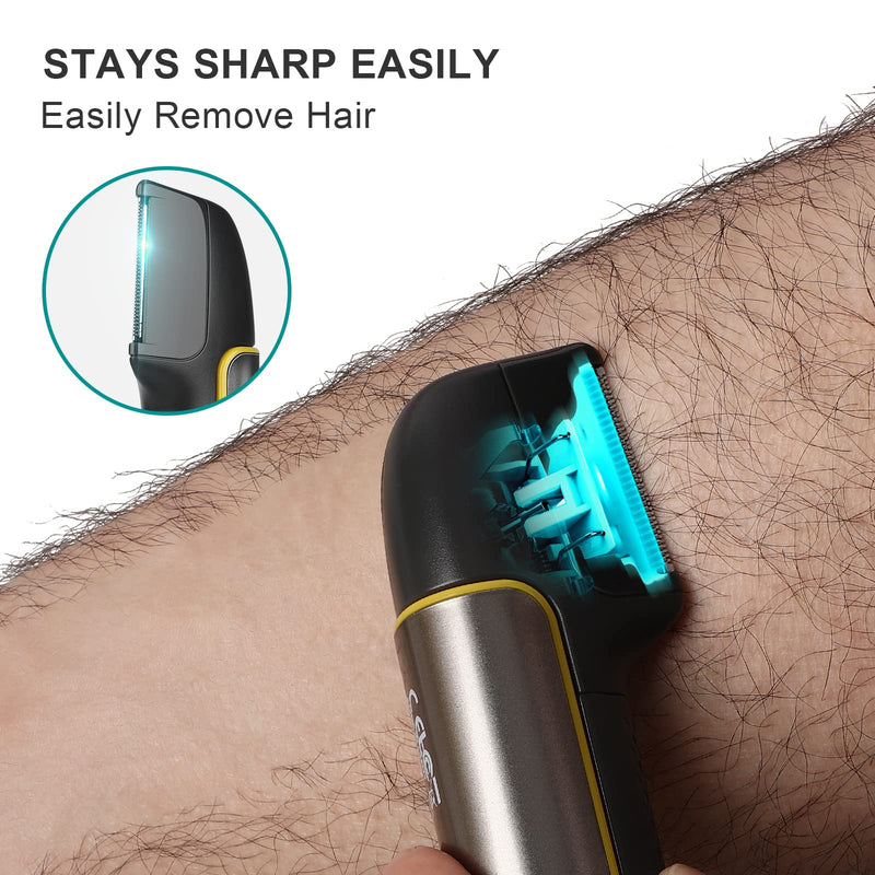 [Australia] - PRITECH Body Hair Trimmer for Men, Body Hair Groomers with Guard Comb, Rechargeable Hair Trimmer for Pubic Area, Back, Face, Legs and Beard 1 Hair Trimmer 