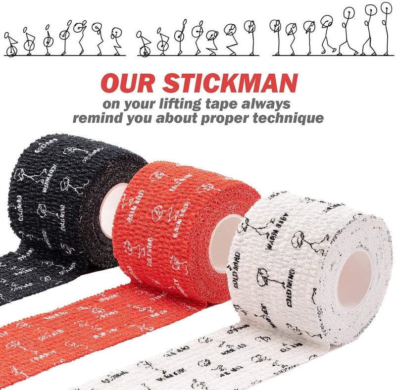 [Australia] - WARM BODY COLD MIND 1.85" Weightlifting Thumb Tape - Hook Grip Tape for Powerlifting, Cross Training, Gym Tape, Workout, Weight Lifting Tape, Athletic Finger Wrap (Mix V1 3 Rolls) 3 Rolls Mix V1 