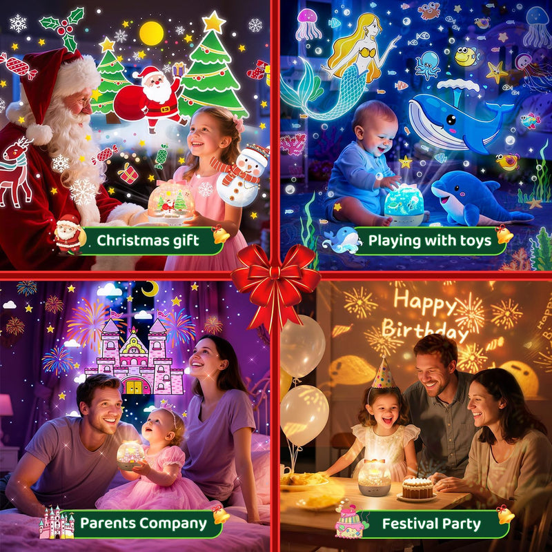 [Australia] - Night Light for Kids+15 Films+White Noises, 105 Lighting Kids Night Light Projector, Remote Dimmable Light Projector for Bedroom, Rechargeable Toddler Night Light,Kawaii Unicorn Gifts for Girls 
