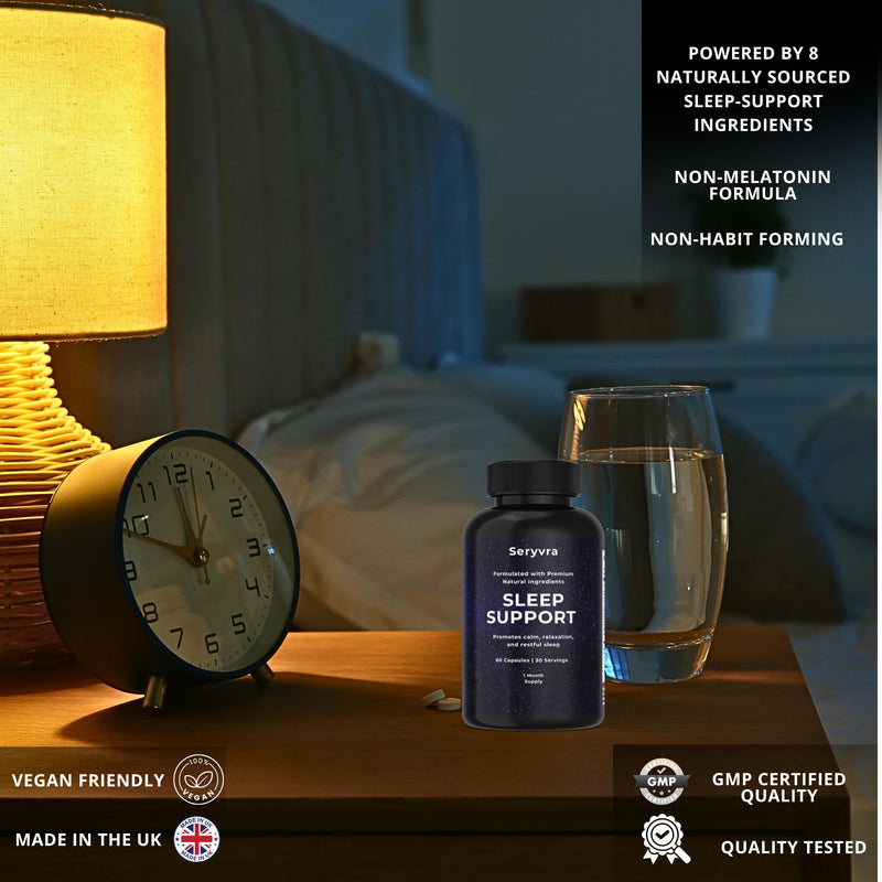 Premium Sleep Support Supplement with Magnesium Glycinate, L-Theanine, Ashwagandha, Valerian Root, Chamomile & Lemon Balm – Natural Sleep Aid & Stress Relief for Adults, Deep Restorative Sleep
