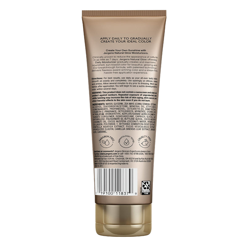 [Australia] - Jergens Natural Glow +FIRMING Self Tanner Body Lotion, Fair to Medium Skin Tone, Sunless Tanning Moisturizer with Collagen and Elastin. Helps to Visibly Reduce Cellulite, 7.5 Fl Oz (Pack of 2) Brown 7.5oz 2-Pack 