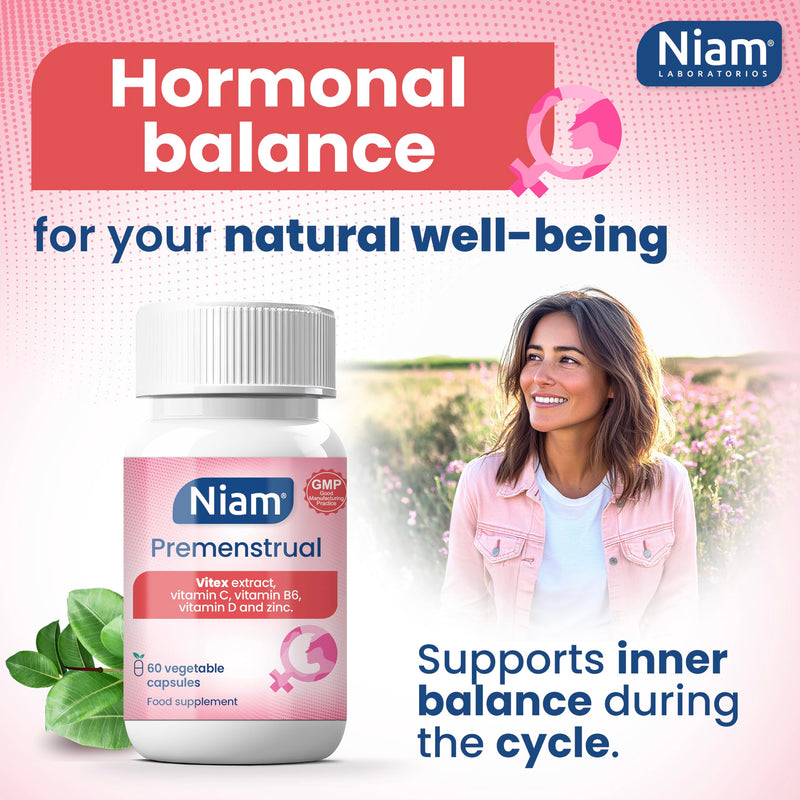 [Australia] - Vitex Agnus Castus 350 mg | Hormonal Balance & Cycle Support | Chasteberry, Vitamins B6, D, C & Zinc | 60 Capsules | Niam Premenstrual 1 