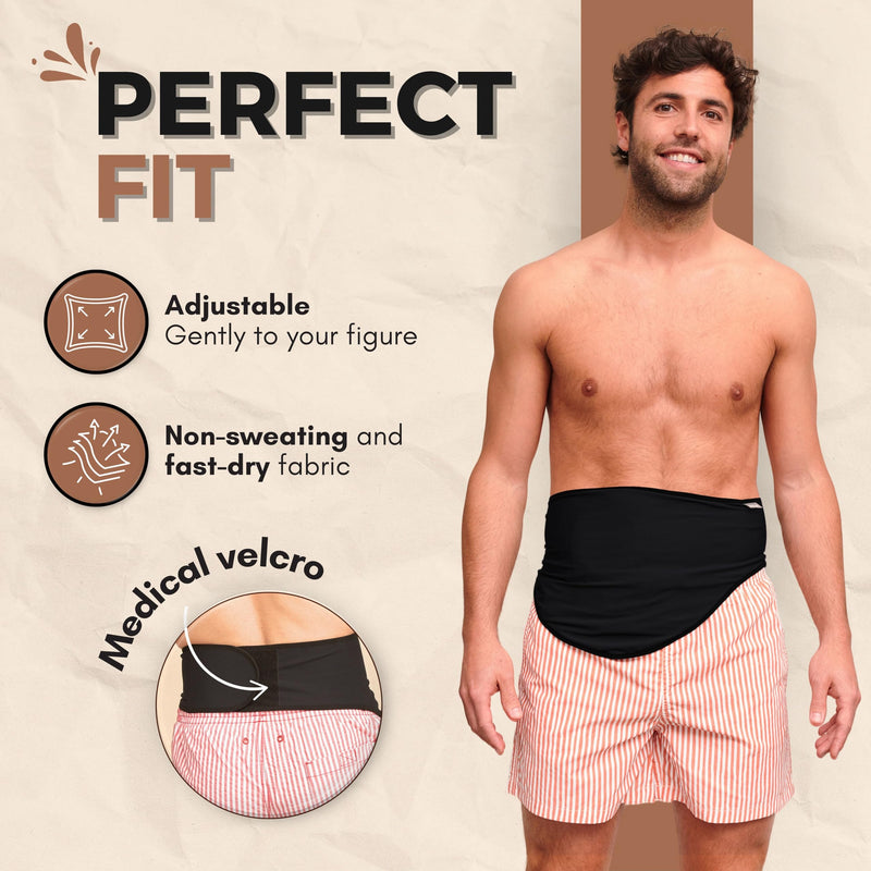 [Australia] - SIIL Ostomy Belt for Men & Women | FSA & FHA Approved | Premium Ostomy Bag Covers | Sports & Swimming | Colostomy Belts, Illeostomy Covers | Ostomy Wrap (Improved Zipper & Velcros) Made in EU Medium 