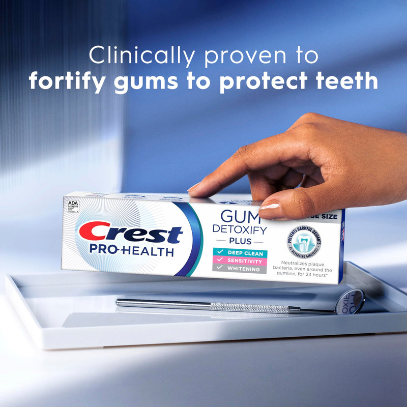 Crest Pro-Health Gum Detoxify Plus Toothpaste 4.5 oz Pack of 3 - Antibacterial Fluoride Toothpaste, Sensitivity Protection, Whitens Teeth, Anticavity, Plaque Control 4.5 Fl Oz (Pack of 3)