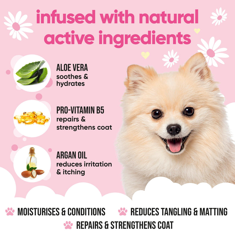 Baby Fresh Dog Conditioner (16.90oz) Made with Aloe Vera, Argan Oil & Pro Vitamin B5 to Detangle Matted Coats & Relieve Sensitive & Itchy Skin, Suitable for Puppies from 8 Weeks, Vegan Baby Fresh 16.9 Fl Oz (Pack of 1) - PawsPlanet Australia