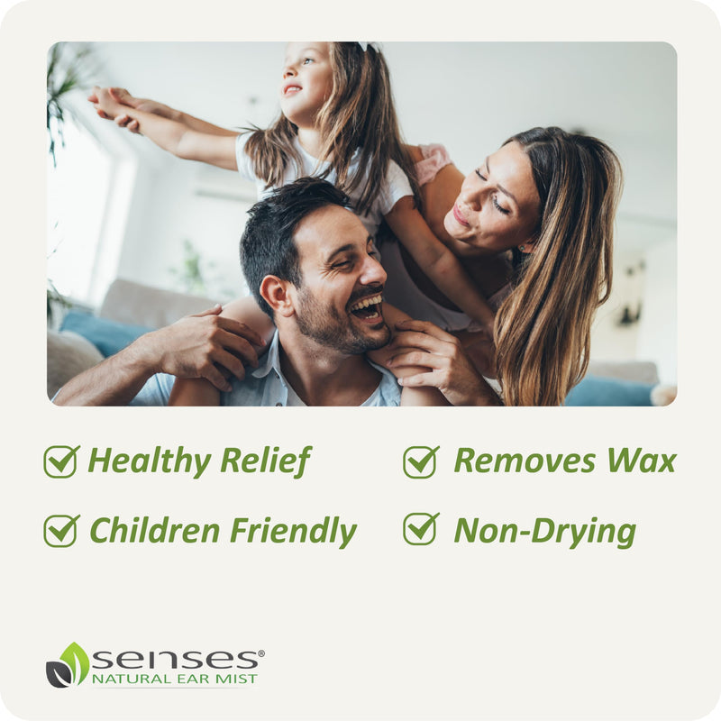 [Australia] - SENSES Natural Ear Drops - Physician Formulated Soothing, Organic Coconut Oil for Irritated Ears - Use for Cleansing, Moisturizing, Relief from Allergies, Hearing Aids, and Ear Wax, 0.34 Fl Oz 