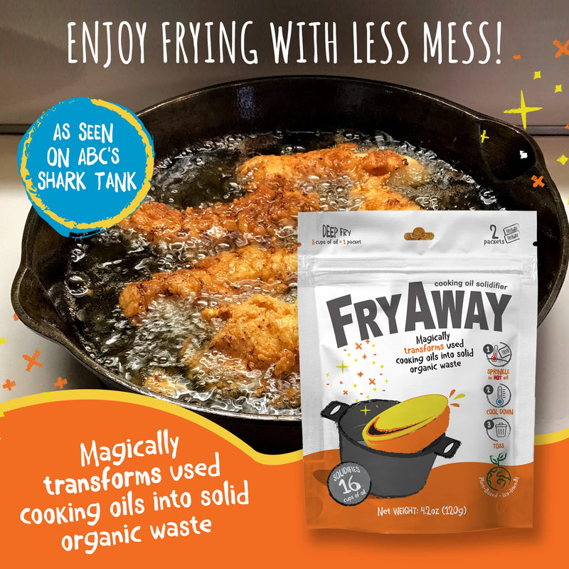 [Australia] - FryAway Deep Fry Cooking Oil Solidifier, Solidifies up to 16 Cups - Plant-Based Cooking Oil Solidifier Powder 