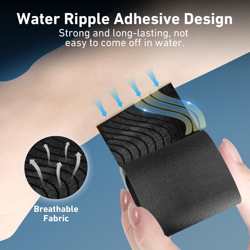 Precut Kinesiology Tape for Knees, 24 PCS KTQUICK Knee Tapes for Knee Pain, Elastic Knee Support & Stability& Breathable, Waterproof Sports Tapes for Muscle(Black) Black 24PCS