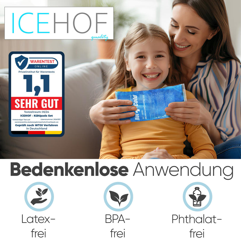 [Australia] - ICEHOF cooling pads - (set of 3) state-of-the-art soft gel, long cooling time - cooling pack gel cold pack cooling pad cooling compresses cold compress cooling compress cooling bag ice pack - frozen malleable 2M + 1L cooling pads 