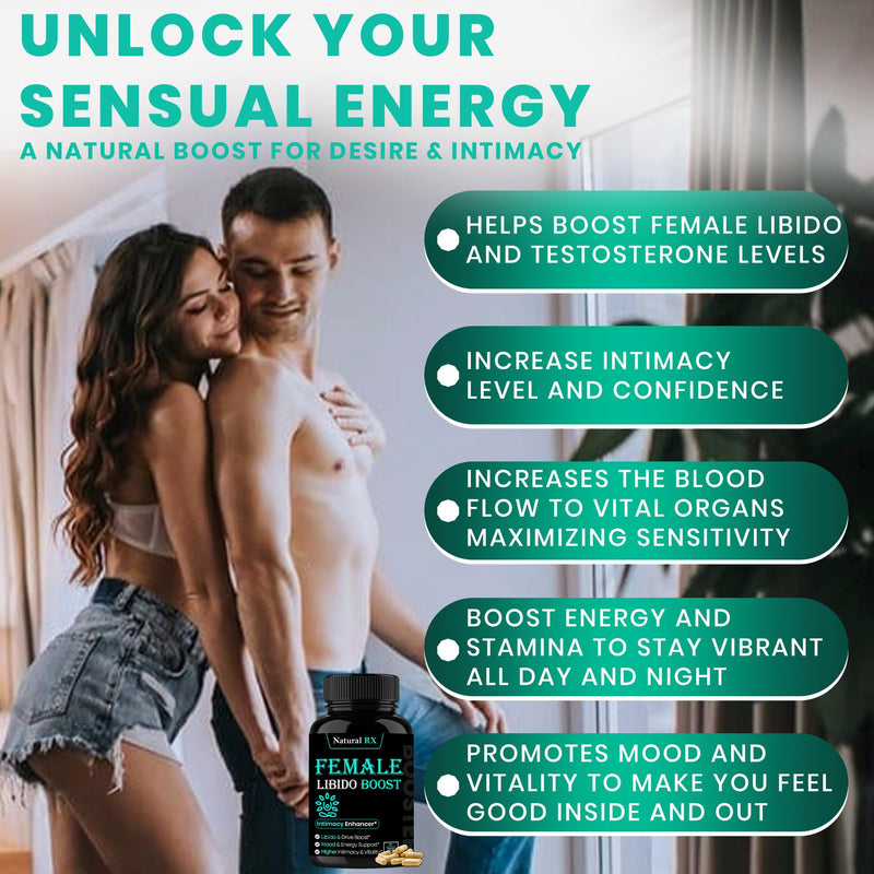 [Australia] - Fast Acting Female Libido Booster | Female Enhancement, Natural Lubrication, Long Lasting, Hormonal Balance | High Intimacy, Increases Drive and Mood with Maca Root, Ginseng, Tribulus, Gingko| 
