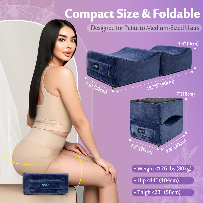 [Australia] - AOSSA Brazilian Butt Lift Pillow, BBL Pillow After Surgery for Butt Sitting, BBL Supplies Post Surgery, Booty Pillow for Home, Office Chair, Driving Car – Butt Lift & Recovery Foam Support Cushion Blue 