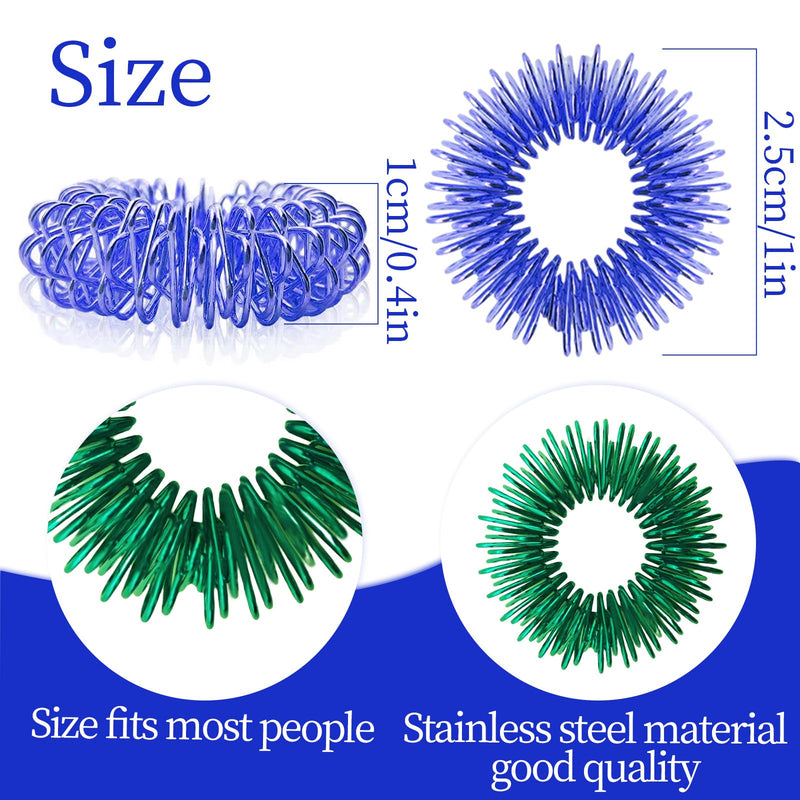 [Australia] - 10 Pcs Acupressure Rings Fidget Toy Trichotillomania Fidget Toys Silent Fidget Toys Acupressure Rings Sensory Ring Stress Relief Rings Sensory Finger Rings for Adults Silent Stress Reducer 2 