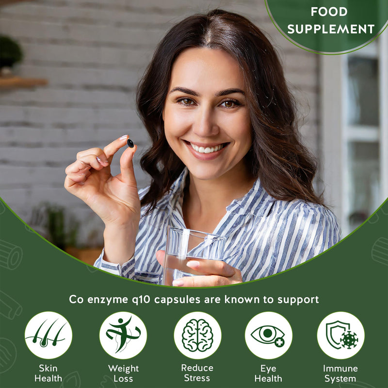 CoQ10 High Strength Q10 Coenzyme 100mg Softgels – High Absorption Ubiquinone – Naturally Fermented, UK Made Supplement – Gluten, Lactose & GMO Free – Supports Heart, Energy & Antioxidant Health (120) 120