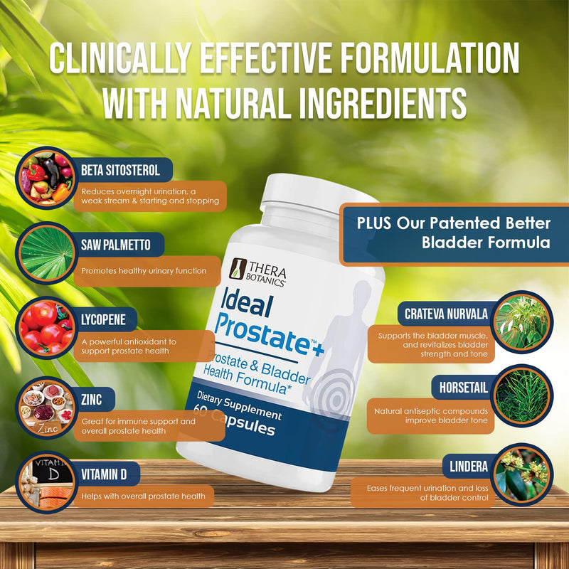 [Australia] - Advanced Men's Prostate Support by Ideal Prostate Plus with Saw Palmetto, Lycopene and More for Natural Prostate Relief 1 Bottle (60 Count) 