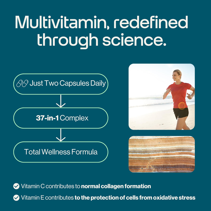 Powerful Multivitamins and Minerals - Multivitamin Tablets for Men & Women - Highly Bioavailable Vitamins & Minerals - 37 Ingredients & Herbal Extracts - 120 Easy to Swallow Capsules - Made in the UK